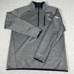 Aftco Aftech Men's Large Gray 1/4‎ Zip Long Sleeve Pullover Fleece Fishing